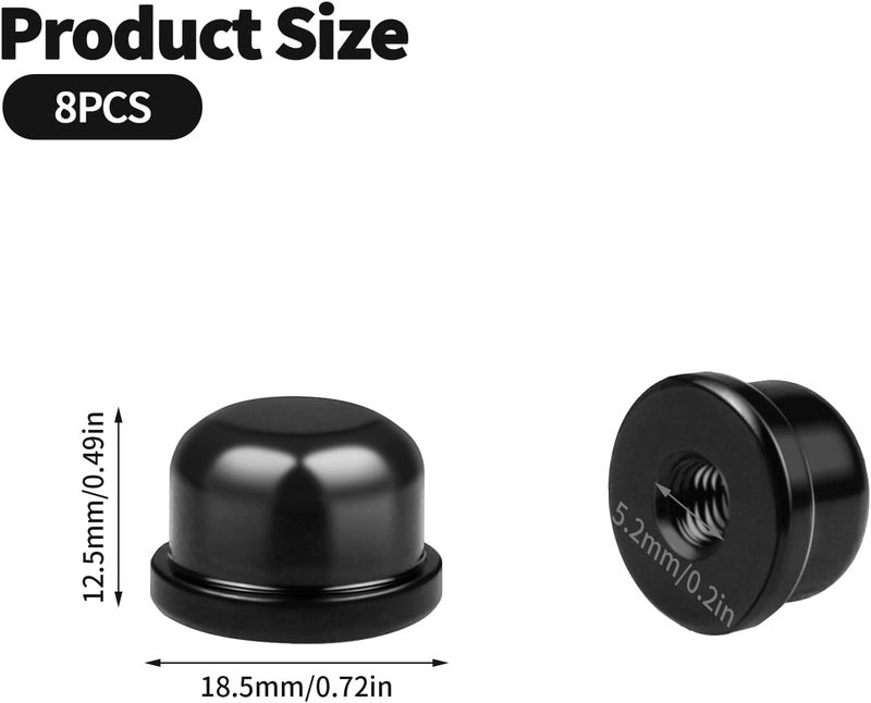 Aecsze 8 PCS 1/4-27 Lamp Finials, Lamp Shade Screw Cap for Lamp Shade Bracket Harp Top, Lamp Finial Knob Lamp Shade Screw Cap Lamp Fittings (1/2 Inch Tall, Black) - Image 2